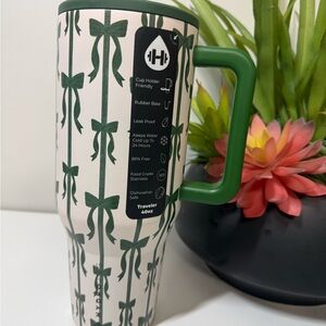HydroJug White and Green Travel Mug